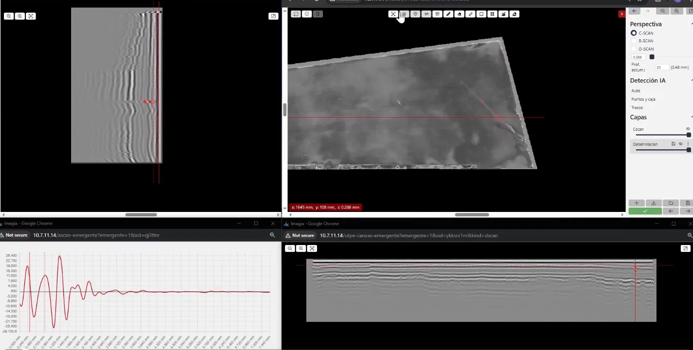 Detección automática de delaminación en rudder con IMAGIA