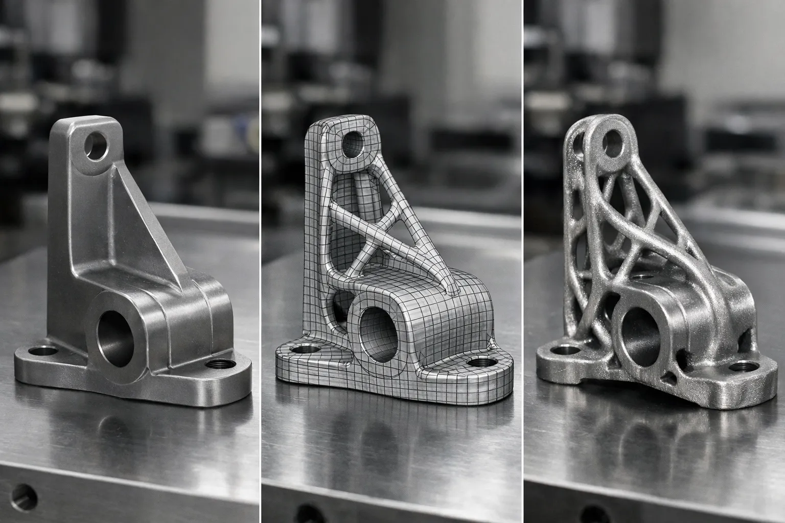 Evolución de diseño hacia topología optimizada