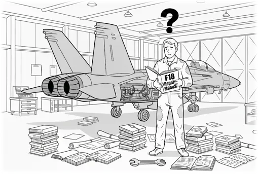 Técnico de mantenimiento con una duda técnica entre manuales y documentación