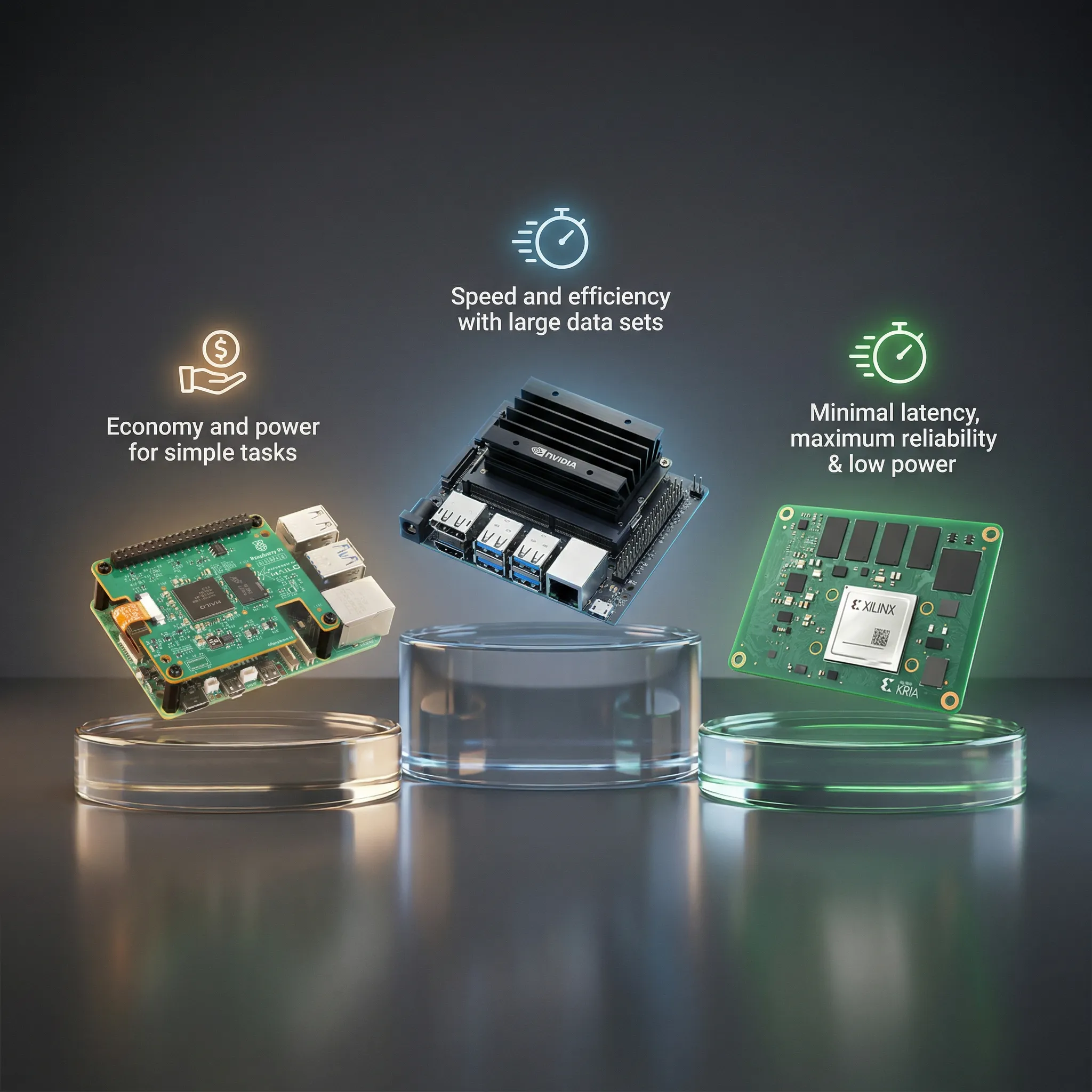 Comparativa visual de plataformas embebidas para IA
